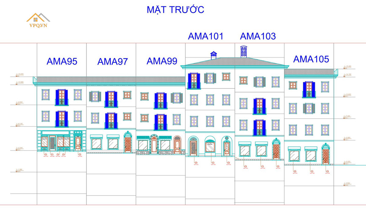 Layout điển hình Shophouse Địa Trung Hải Phú Quốc: Sun Premier Village Primavera - Ảnh 2
